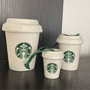 JUST IN Nesting Starbucks Cup Ornaments Collectible Set of 3 Holiday 2016